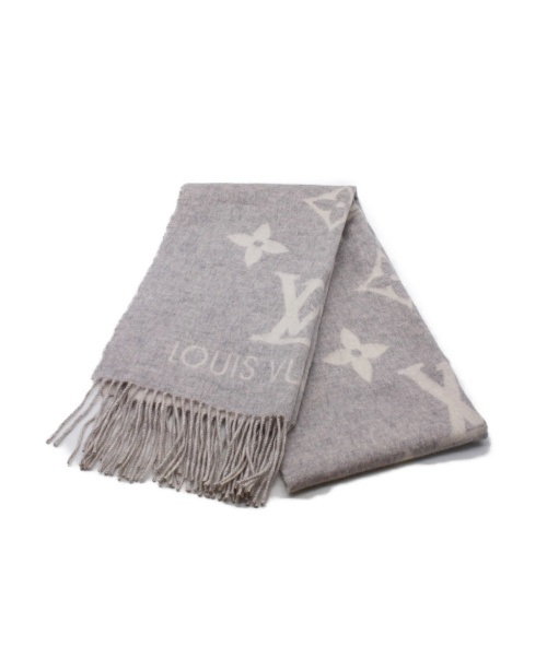 LOUIS VUITTON（ルイ ヴィトン）LOUIS VUITTON (ルイヴィトン) エシャルプ・レイキャビックマフラー グレー サイズ:- カシミヤの古着・服飾アイテム