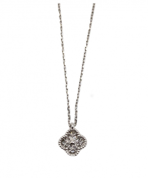 VAN CLEEF & ARPELS（ヴァンクリーフ＆アーペル）VAN CLEEF & ARPELS (ヴァンクリーフ＆アープル) スウィートアルハンブラネックレス サイズ:- K18WG ダイヤモンドの古着・服飾アイテム