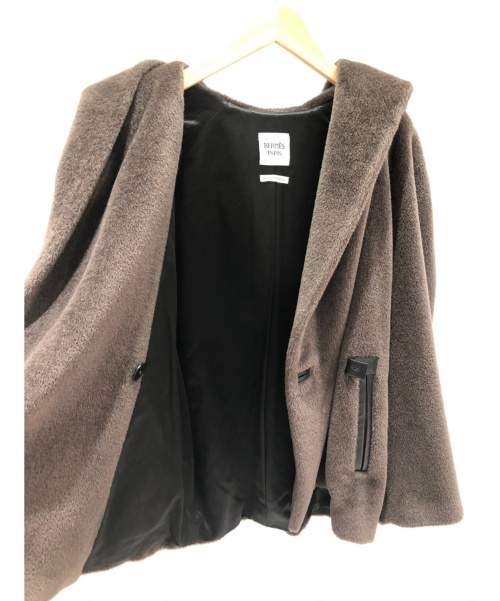 HERMES（エルメス）HERMES (エルメス) アルパカ混フーデッドジャケット ブラウン サイズ:38 マルジェラ期の古着・服飾アイテム