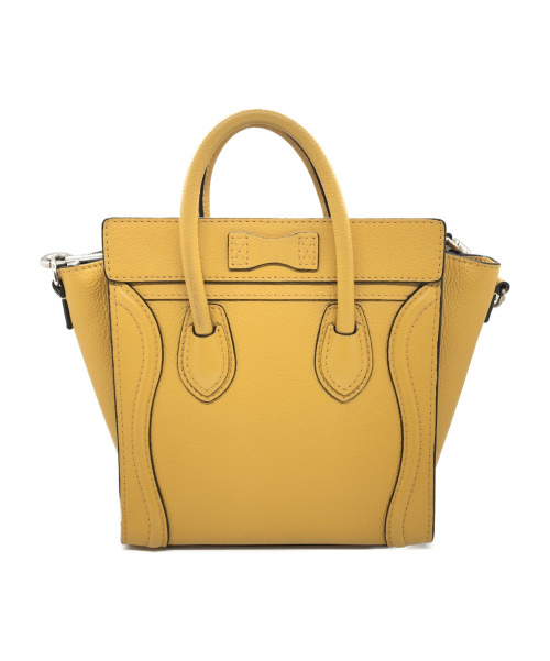 CELINE（セリーヌ）CELINE (セリーヌ) 2WAYショルダーバッグ イエロー ラゲージ ナノショッパー レザーの古着・服飾アイテム