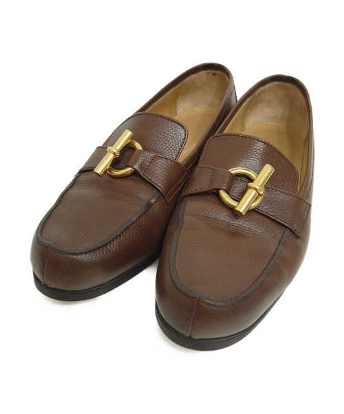HERMES（エルメス）HERMES (エルメス) ローファー ブラウン サイズ:36 グレナン金具の古着・服飾アイテム