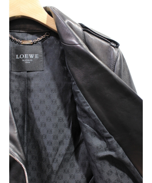 LOEWE（ロエベ）LOEWE (ロエベ) ダブルライダースジャケット ブラック サイズ:36の古着・服飾アイテム