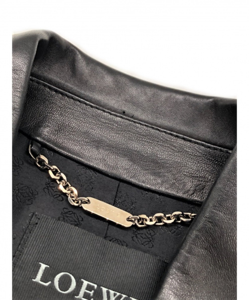 LOEWE（ロエベ）LOEWE (ロエベ) ダブルライダースジャケット ブラック サイズ:36の古着・服飾アイテム