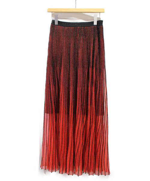 BALENCIAGA（バレンシアガ）BALENCIAGA (バレンシアガ) ロングスカート レッド×ブラック サイズ:34の古着・服飾アイテム