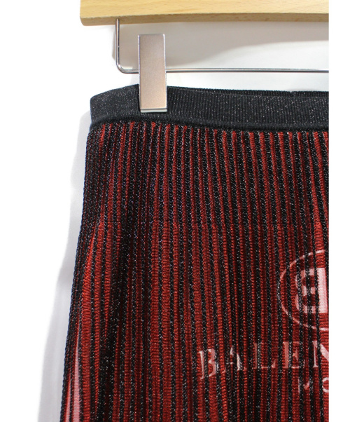 BALENCIAGA（バレンシアガ）BALENCIAGA (バレンシアガ) ロングスカート レッド×ブラック サイズ:34の古着・服飾アイテム