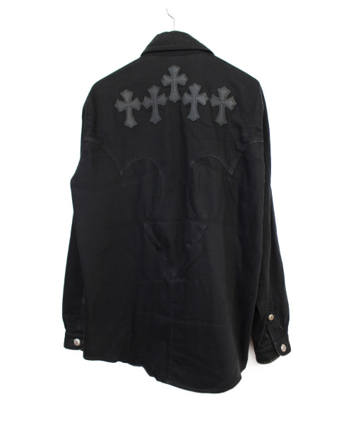 CHROME HEARTS（クロムハーツ）CHROME HEARTS (クロムハーツ) クロスパッチデニムジャケット ブラック サイズ:-の古着・服飾アイテム