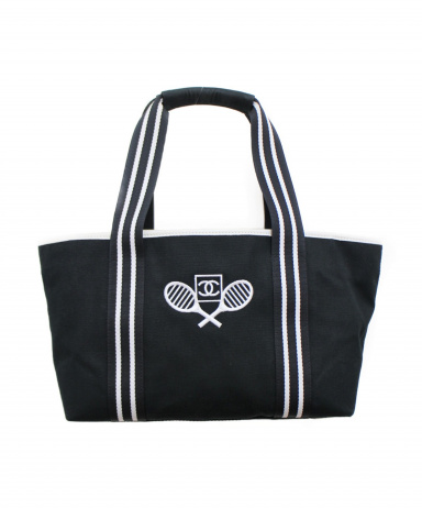 中古・古着通販】CHANEL (シャネル) テニストートバッグ ブラック