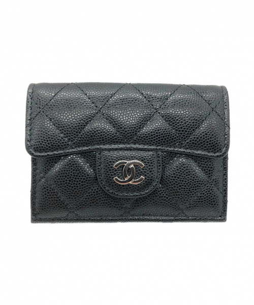 CHANEL（シャネル）CHANEL (シャネル) ミニウォレット/三つ折り財布/2018SS ブラックの古着・服飾アイテム