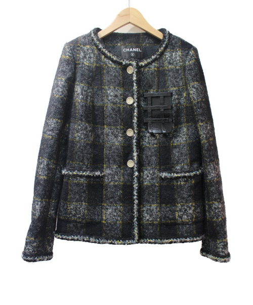 CHANEL（シャネル）CHANEL (シャネル) ツイードジャケット ブラック サイズ:38の古着・服飾アイテム