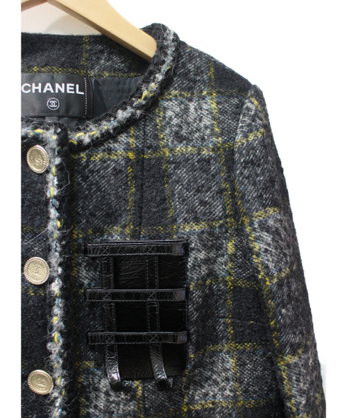 CHANEL（シャネル）CHANEL (シャネル) ツイードジャケット ブラック サイズ:38の古着・服飾アイテム