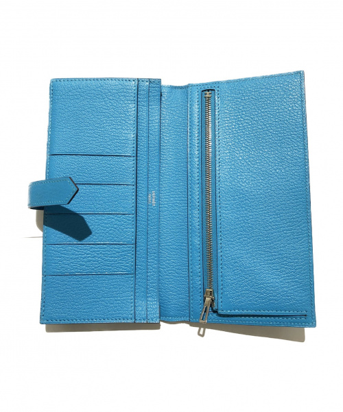 HERMES（エルメス）HERMES (エルメス) ベアンスフレ  ブルーアズティック サイズ:- シェーブル T刻印　シルバー金具の古着・服飾アイテム