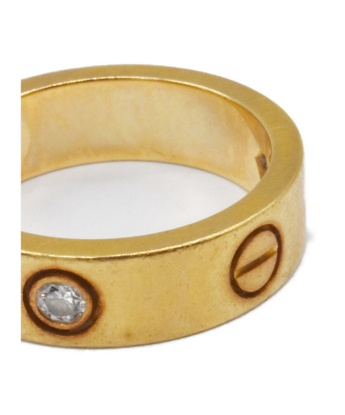 Cartier（カルティエ）Cartier (カルティエ) ハーフダイヤラブリング サイズ:55 K18YG 3Pダイヤモンドの古着・服飾アイテム