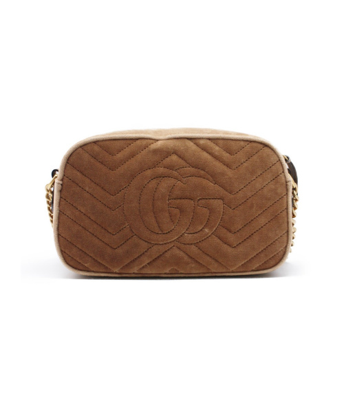 GUCCI（グッチ）GUCCI (グッチ) GGマーモントキルティングスモールショルダーバッグ カーキ サイズ:- GGマーモント 447632 520981 ベロア 520981の古着・服飾アイテム