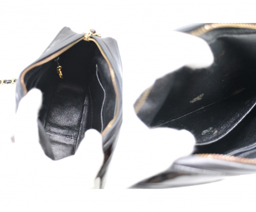 CHANEL（シャネル）CHANEL (シャネル) エナメルチェーンショルダーバッグ ブラック サイズ:-の古着・服飾アイテム