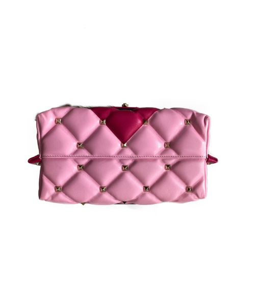 VALENTINO（ヴァレンティノ）VALENTINO (バレンティノ) キャンディスタッズレザー2WAYバッグ ピンク サイズ:-の古着・服飾アイテム