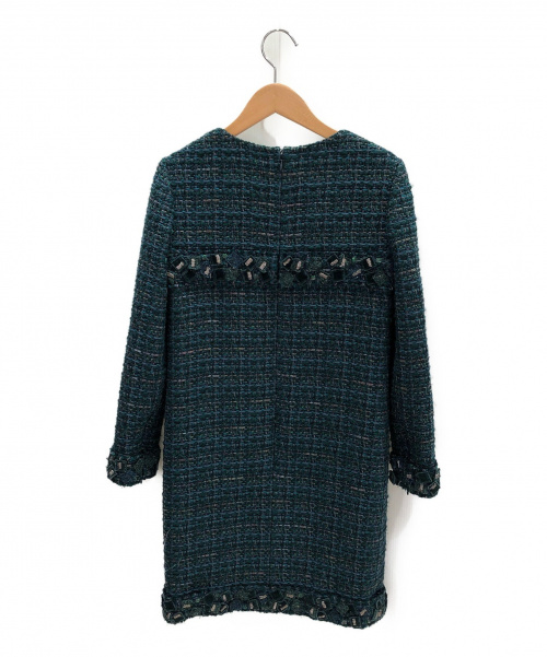 CHANEL（シャネル）CHANEL (シャネル) ツィードワンピース グリーン サイズ:34の古着・服飾アイテム