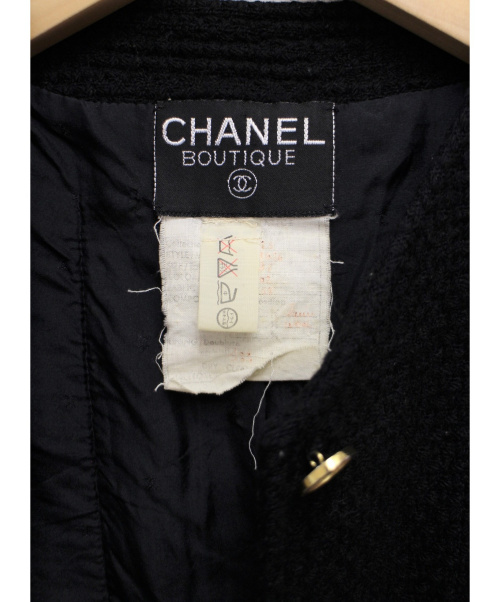 CHANEL（シャネル）CHANEL (シャネル) ノーカラージャケット ブラック サイズ:-の古着・服飾アイテム
