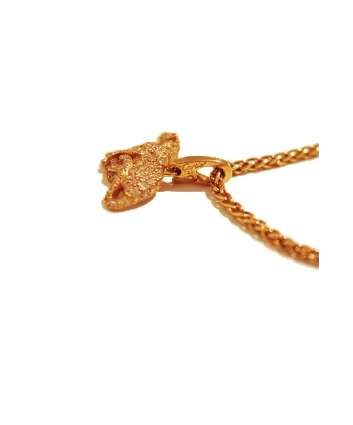 Cartier（カルティエ）Cartier (カルティエ) パルテールチャームネックレス サイズ:- K18YG ダイヤモンドの古着・服飾アイテム