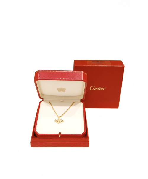 Cartier（カルティエ）Cartier (カルティエ) パルテールチャームネックレス サイズ:- K18YG ダイヤモンドの古着・服飾アイテム