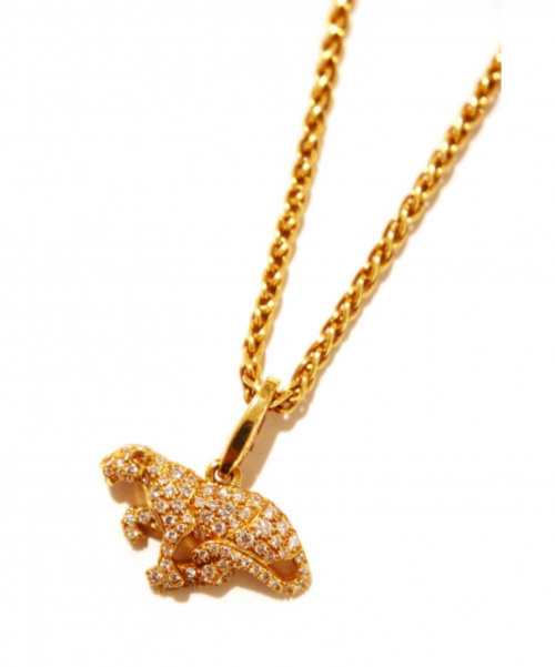 Cartier（カルティエ）Cartier (カルティエ) パルテールチャームネックレス サイズ:- K18YG ダイヤモンドの古着・服飾アイテム