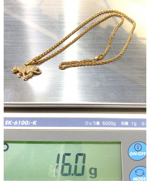Cartier（カルティエ）Cartier (カルティエ) パルテールチャームネックレス サイズ:- K18YG ダイヤモンドの古着・服飾アイテム