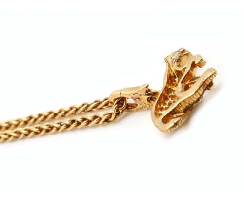 Cartier（カルティエ）Cartier (カルティエ) パルテールチャームネックレス サイズ:- K18YG ダイヤモンドの古着・服飾アイテム