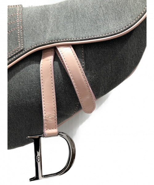 Christian Dior（クリスチャン ディオール）Christian Dior (クリスチャンディオール) サドルバッグ グレー×ピンク サイズ:- サドルバッグ RU1012の古着・服飾アイテム