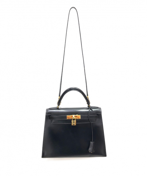 HERMES（エルメス）HERMES (エルメス) ケリーバッグ28 ブラック サイズ:28 外縫い　ゴールド金具の古着・服飾アイテム