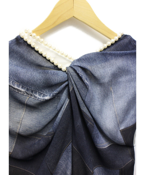 JUNYA WATANABE COMME des GARCON（ジュンヤワタナベ コムデギャルソン）JUNYA WATANABE COMME des GARCON (ジュンヤワタナベ コムデギャルソン) デニムプリントワンピース サイズ:XSの古着・服飾アイテム