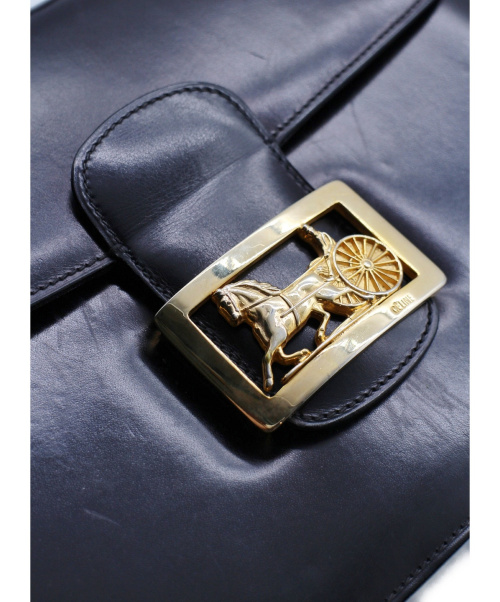 CELINE（セリーヌ）CELINE (セリーヌ) 馬車金具レザーショルダーバッグ ブラック サイズ:- ■の古着・服飾アイテム