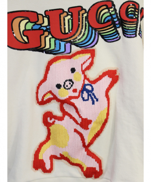 GUCCI（グッチ）GUCCI (グッチ) 19SS ピッグロゴスウェット アイボリー サイズ:XSの古着・服飾アイテム