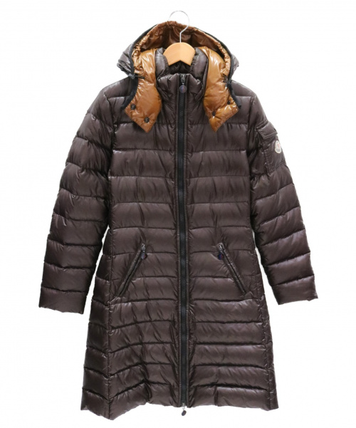 MONCLER（モンクレール）MONCLER (モンクレール) ロングダウンジャケット ブラウン サイズ:0の古着・服飾アイテム