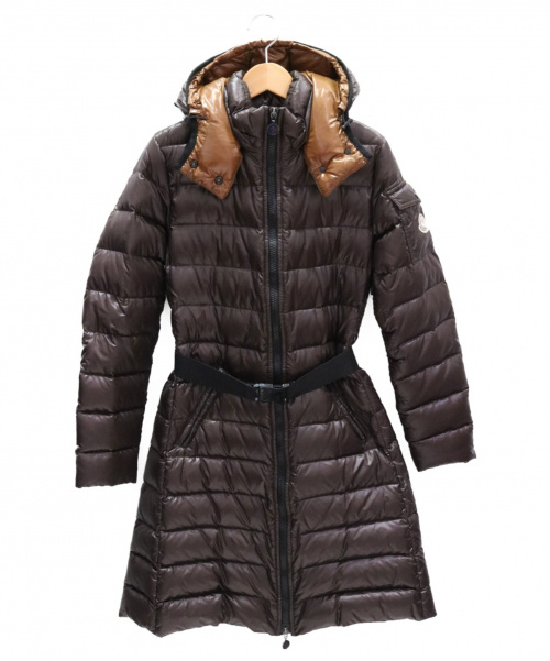 MONCLER（モンクレール）MONCLER (モンクレール) ロングダウンジャケット ブラウン サイズ:0の古着・服飾アイテム