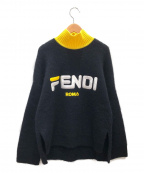 FENDI×FILAフェンディ×フィラ）の古着「モヘヤ混ロゴニット」｜ブラック