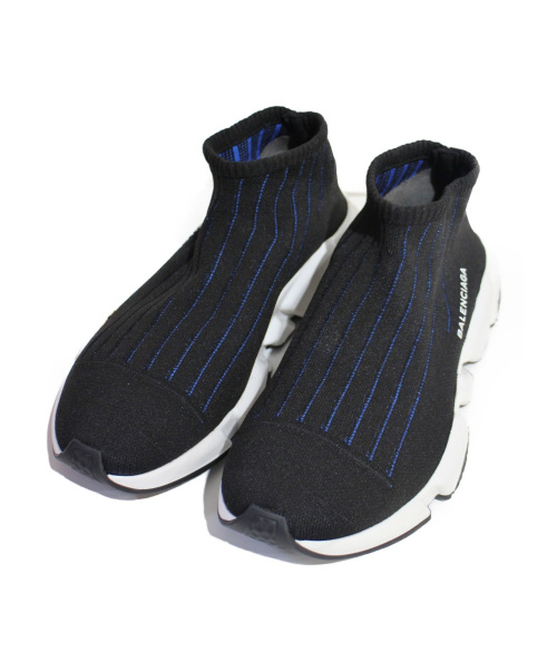 BALENCIAGA（バレンシアガ）BALENCIAGA (バレンシアガ) SPEED TRAINER/スピードトレーナー ブラック×ブルー サイズ:42の古着・服飾アイテム