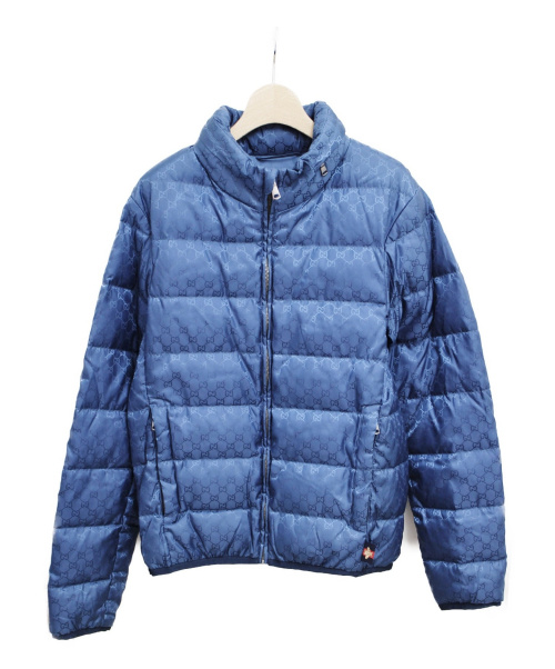 GUCCI（グッチ）GUCCI (グッチ) GG柄ダウンジャケット ブルー サイズ:46の古着・服飾アイテム