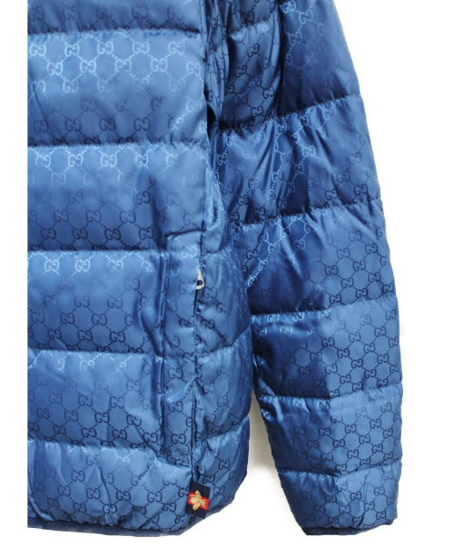 GUCCI（グッチ）GUCCI (グッチ) GG柄ダウンジャケット ブルー サイズ:46の古着・服飾アイテム