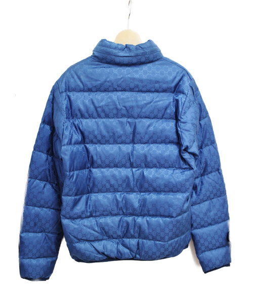 GUCCI（グッチ）GUCCI (グッチ) GG柄ダウンジャケット ブルー サイズ:46の古着・服飾アイテム