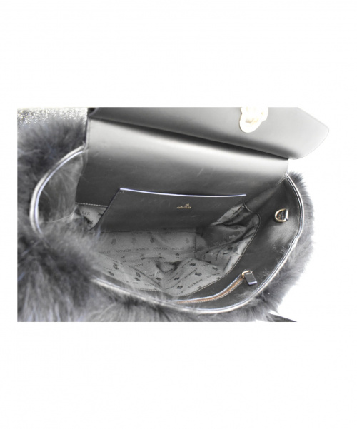 MONCLER（モンクレール）MONCLER (モンクレール) Evera ハンドバッグ ネイビー サイズ:- フォックスファーの古着・服飾アイテム