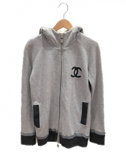 CHANEL（シャネル）CHANEL (シャネル) ココマークジップパーカー グレー サイズ:38の古着・服飾アイテム