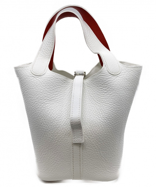 HERMES（エルメス）HERMES (エルメス) ピコタンPM バイカラー ホワイト×レッド □J(2006年)の古着・服飾アイテム