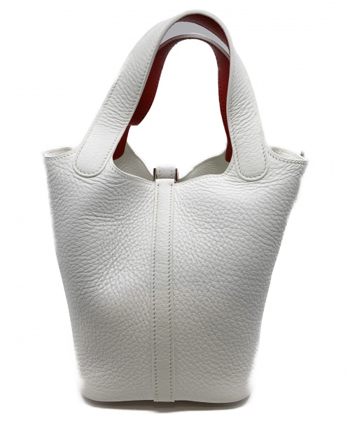 HERMES（エルメス）HERMES (エルメス) ピコタンPM バイカラー ホワイト×レッド □J(2006年)の古着・服飾アイテム