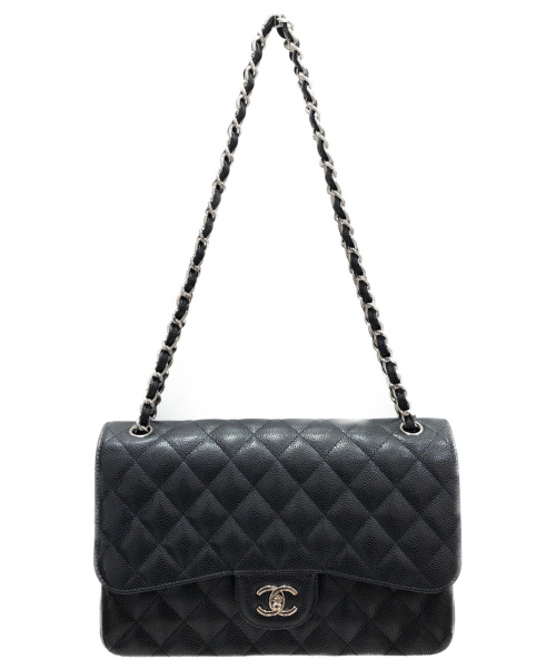 CHANEL（シャネル）CHANEL (シャネル) マトラッセダブルチェーンショルダーバッグ ブラック サイズ:30 キャビアスキンの古着・服飾アイテム