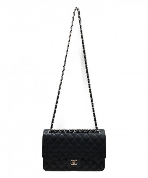 CHANEL（シャネル）CHANEL (シャネル) マトラッセダブルチェーンショルダーバッグ ブラック サイズ:30 キャビアスキンの古着・服飾アイテム