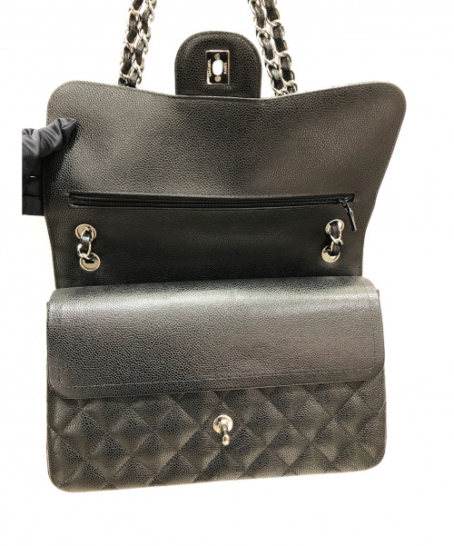 CHANEL（シャネル）CHANEL (シャネル) マトラッセダブルチェーンショルダーバッグ ブラック サイズ:30 キャビアスキンの古着・服飾アイテム