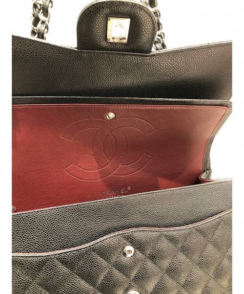 CHANEL（シャネル）CHANEL (シャネル) マトラッセダブルチェーンショルダーバッグ ブラック サイズ:30 キャビアスキンの古着・服飾アイテム