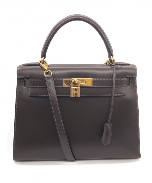 HERMES（エルメス）HERMES (エルメス) ケリーバッグ28 ブラウン サイズ:28 外縫い ボックスカーフの古着・服飾アイテム
