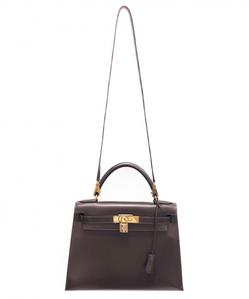 HERMES（エルメス）HERMES (エルメス) ケリーバッグ28 ブラウン サイズ:28 外縫い ボックスカーフの古着・服飾アイテム