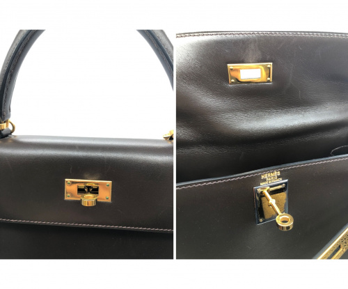 HERMES（エルメス）HERMES (エルメス) ケリーバッグ28 ブラウン サイズ:28 外縫い ボックスカーフの古着・服飾アイテム