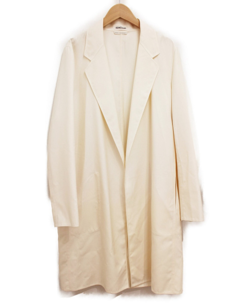 HERMES（エルメス）HERMES (エルメス) ヴァージンウールシルクコート/マルジェラ期 アイボリー サイズ:36の古着・服飾アイテム